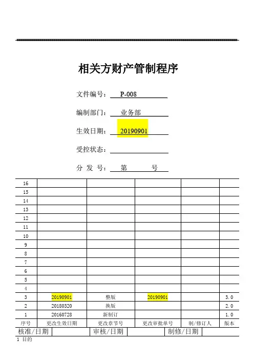 相关方财产管制程序