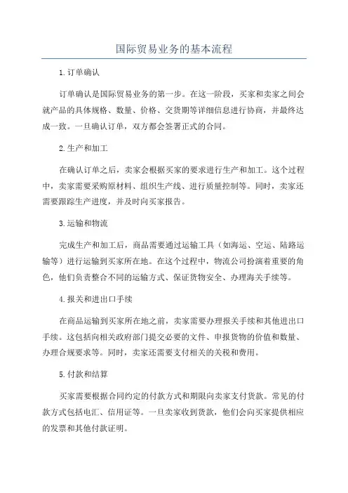 国际贸易业务的基本流程