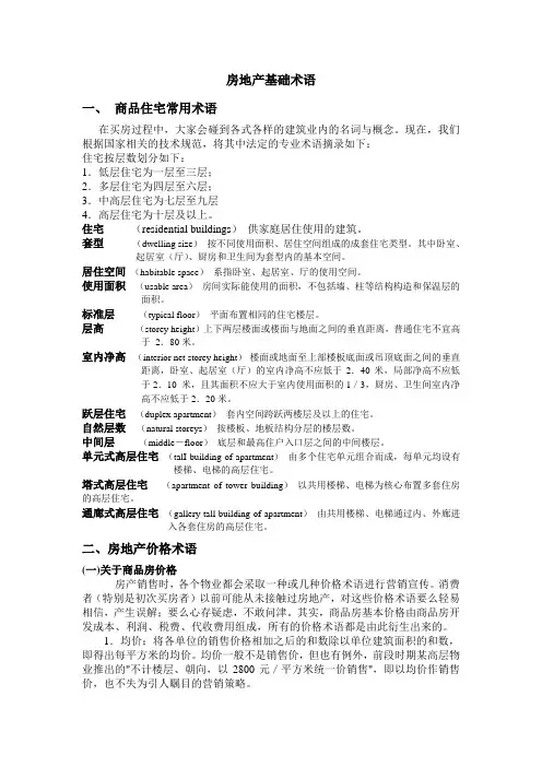 【基础知识】房地产基础术语