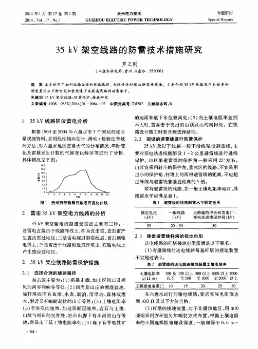 35kV架空线路的防雷技术措施研究