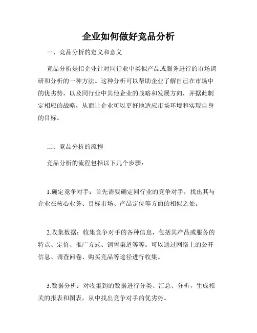 企业如何做好竞品分析