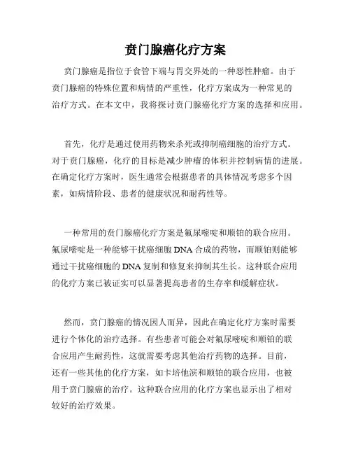 贲门腺癌化疗方案