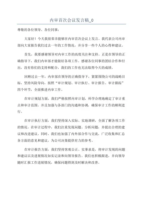 内审首次会议发言稿_0