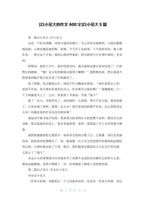 [以小见大的作文600字]以小见大5篇