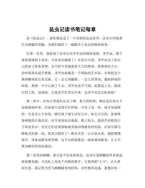 昆虫记读书笔记每章