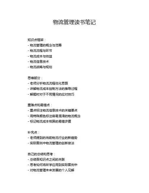 物流管理读书笔记