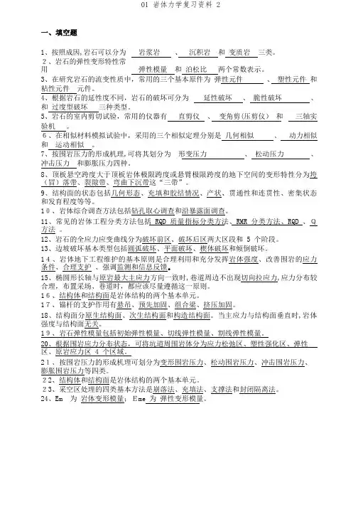 01 岩体力学复习资料 2