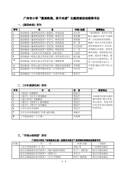 晨读晚诵推荐书目