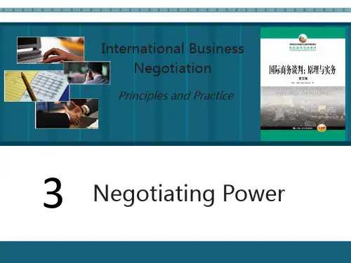 国际商务谈判英文版PPT-3 . Negotiating Power