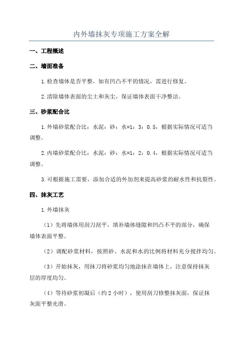 内外墙抹灰专项施工方案全解