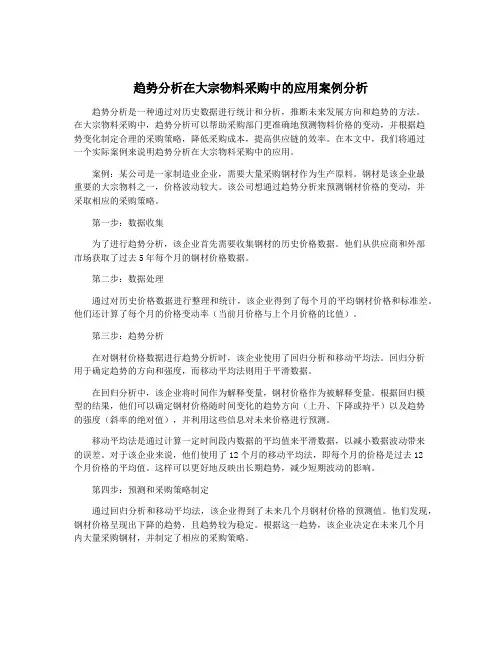 趋势分析在大宗物料采购中的应用案例分析