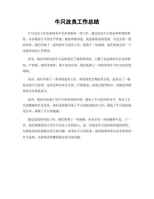 牛只改良工作总结