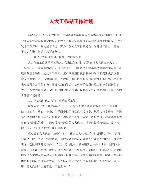 人大工作站工作计划