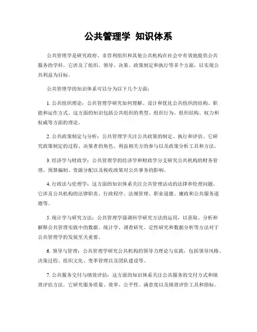 公共管理学 知识体系