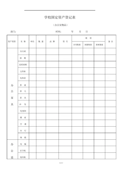 学校固定资产登记表