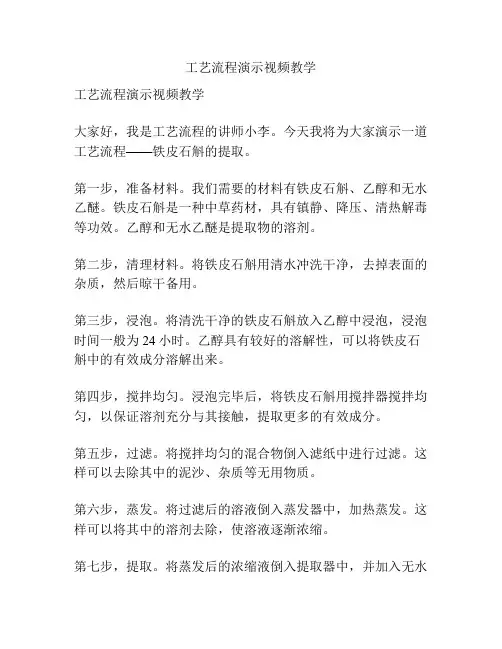 工艺流程演示视频教学