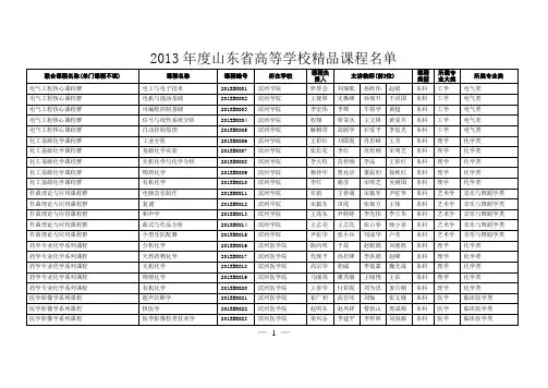2013年省级精品课程