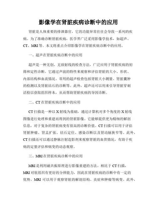 影像学在肾脏疾病诊断中的应用