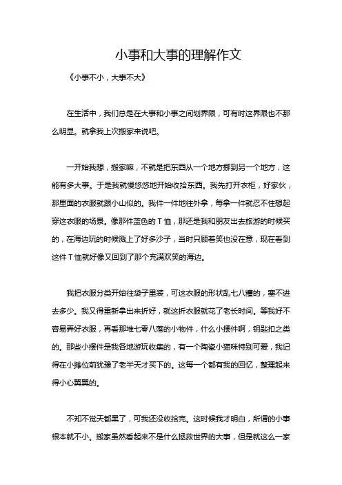 小事和大事的理解作文