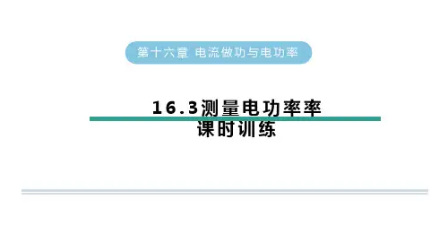 测量电功率率课时训练(共47张PPT)沪科版物理九年级全一册