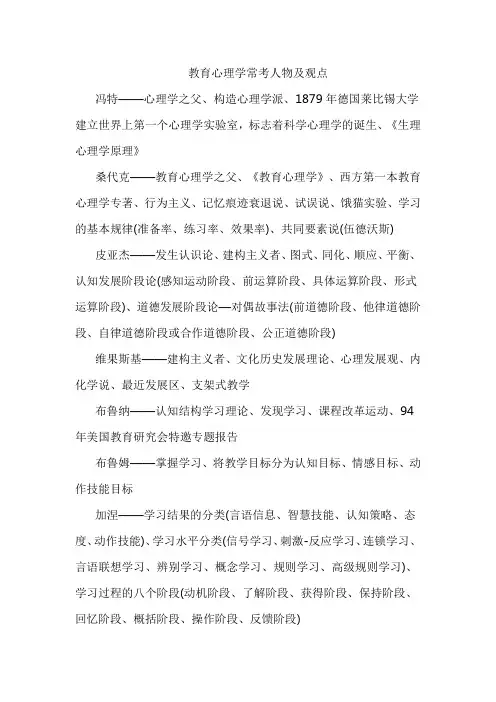 教育学人物及其观点