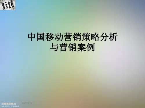 中国移动营销策略分析与营销案例