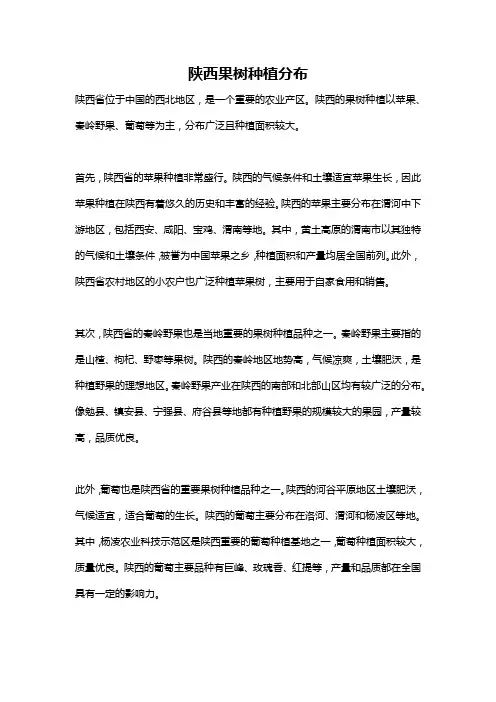 陕西果树种植分布