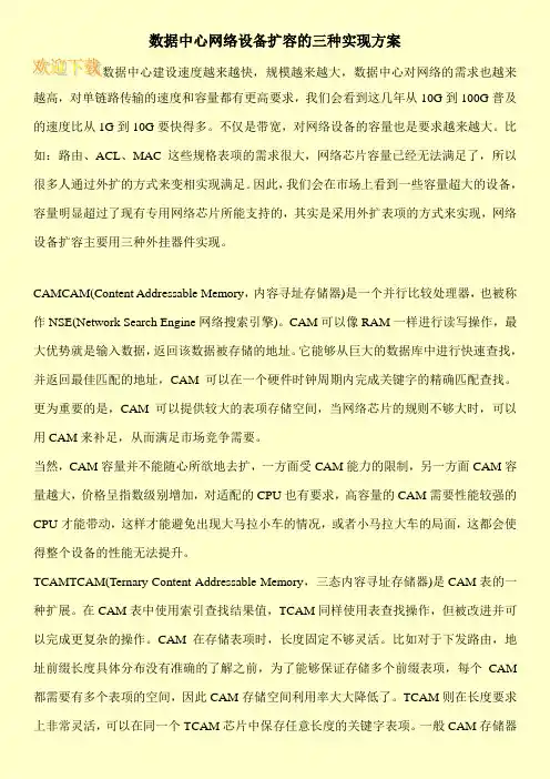 数据中心网络设备扩容的三种实现方案