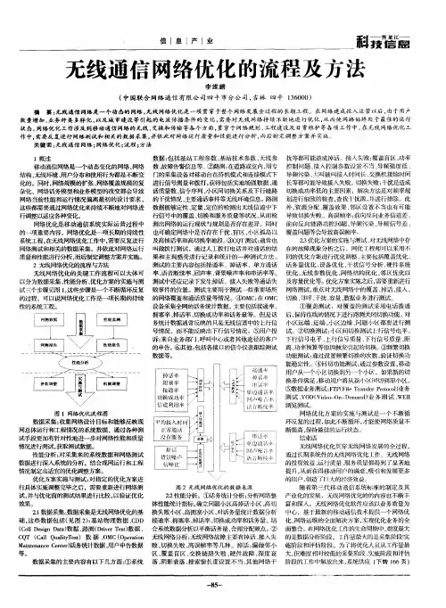 无线通信网络优化的流程及方法