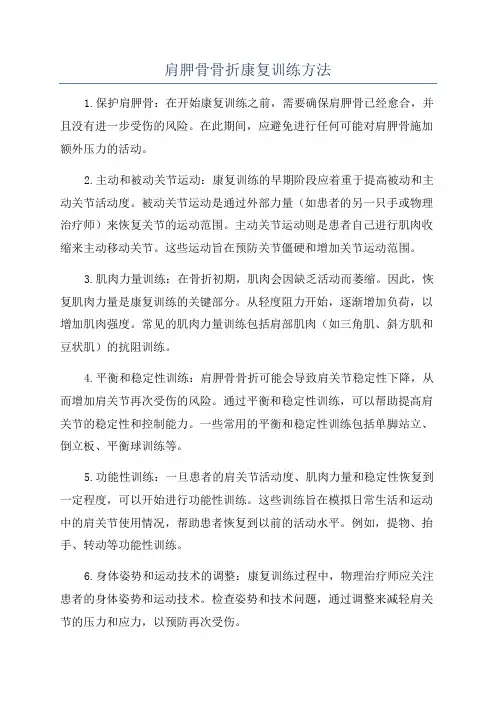 肩胛骨骨折康复训练方法