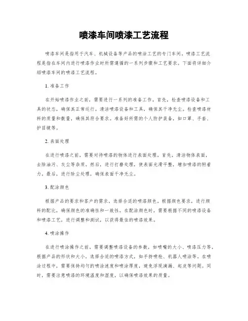 喷漆车间喷漆工艺流程