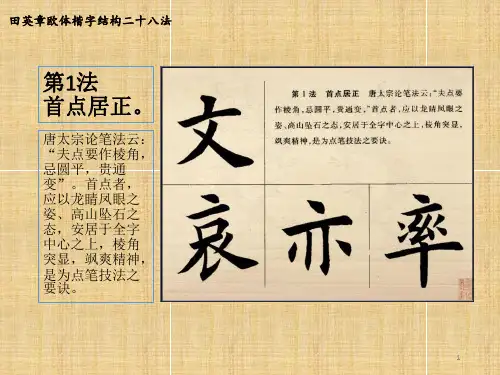 田英章欧体楷书结构二十八法精品PPT课件