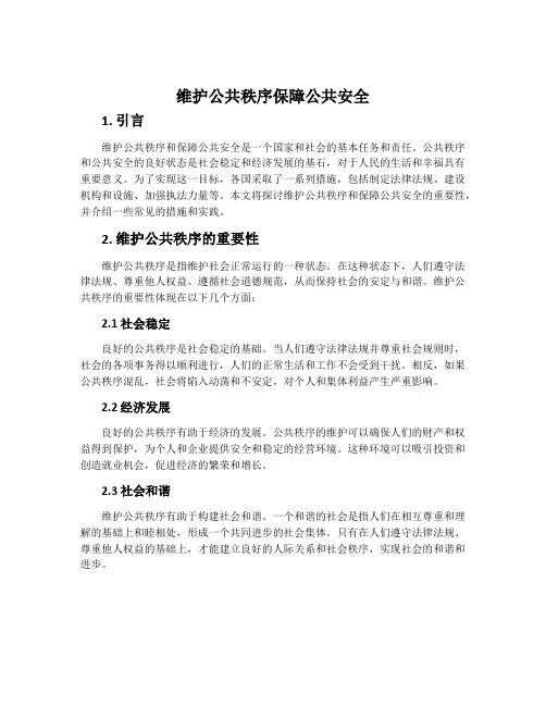 维护公共秩序保障公共安全