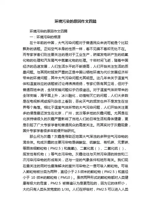 环境污染的原因作文四篇