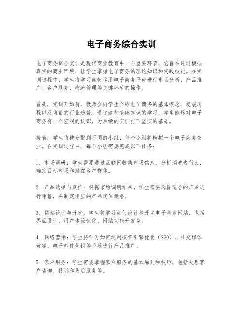 电子商务综合实训