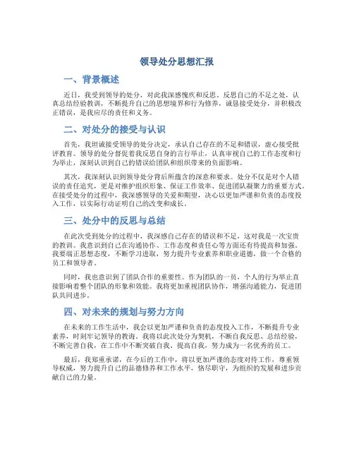 领导处分思想汇报