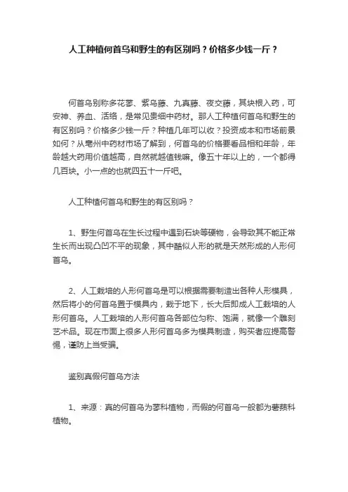 人工种植何首乌和野生的有区别吗？价格多少钱一斤？