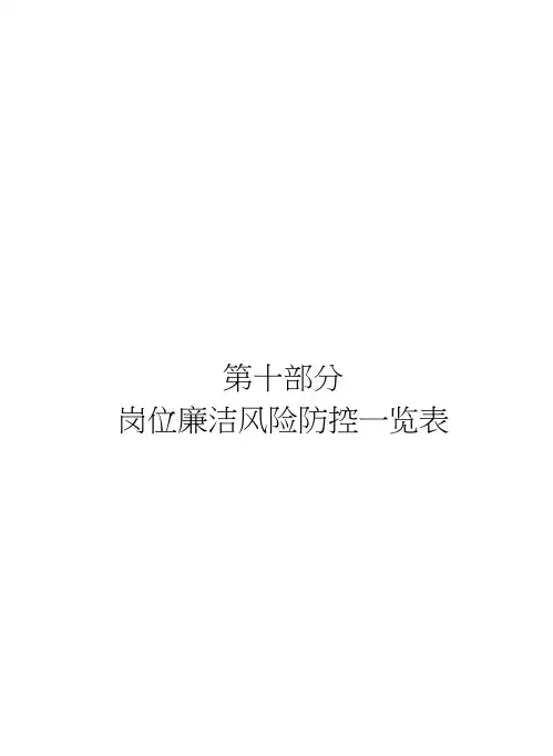 岗位廉洁风险防控一览表