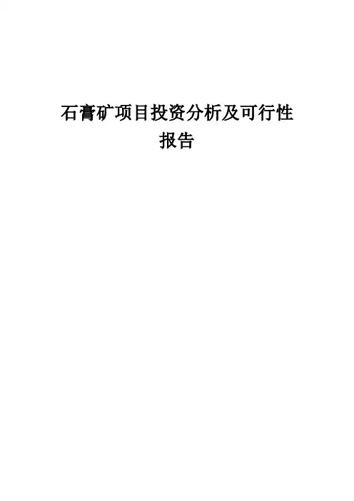 2024年石膏矿项目投资分析及可行性报告