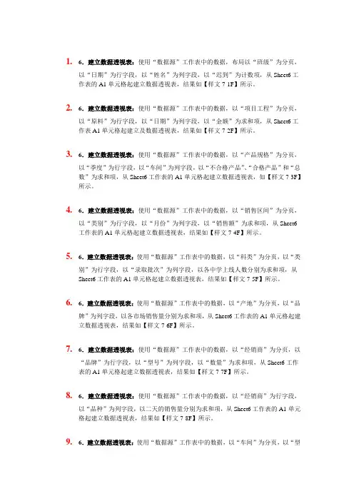 7-数据透视表训练