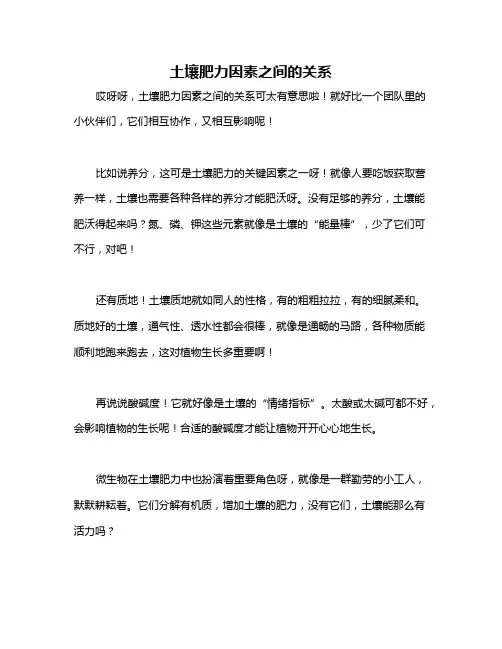 土壤肥力因素之间的关系