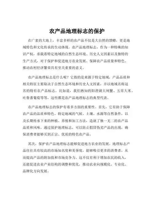 农产品地理标志的保护