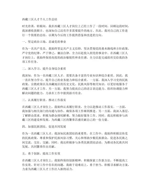 西藏三区人才个人工作总结