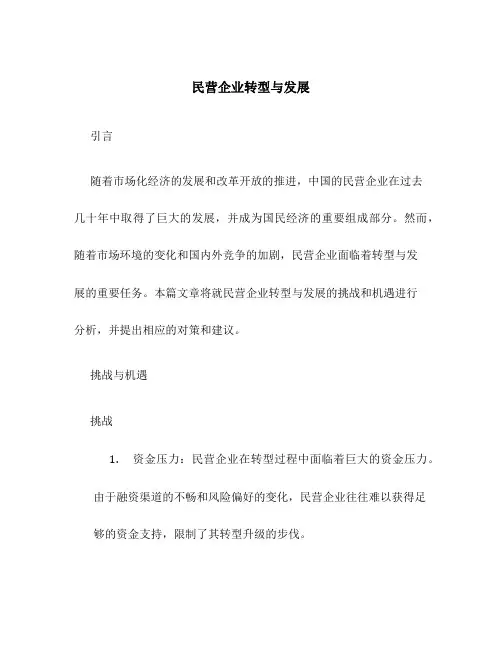 民营企业转型与发展