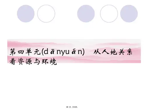 高中地理鲁教版必修第四单元第一节自然资源与人类