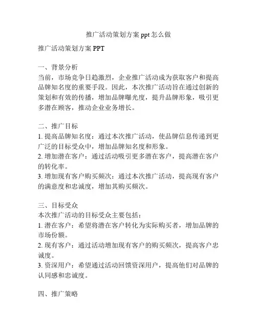 推广活动策划方案ppt怎么做