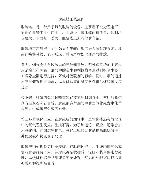 脱硫塔工艺流程