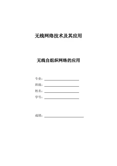 无线自组织网络的应用