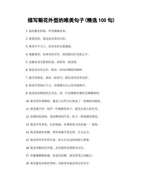 描写菊花外型的唯美句子(精选100句)
