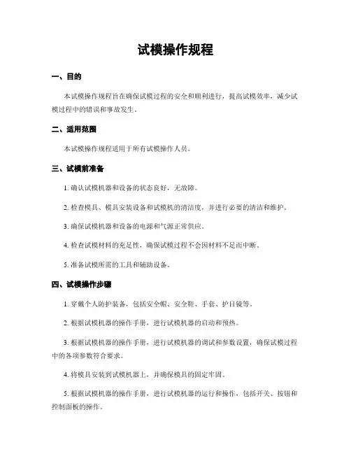 试模操作规程